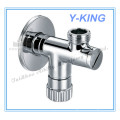 Válvula de ángulo de latón chapado en cromo para baño WC (YD-5034)